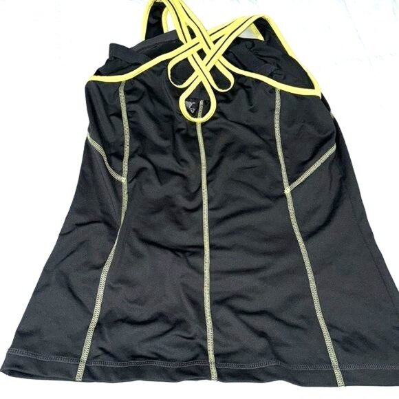 Tek Gear Womens Black & Yellow Athletic Tank Top XL Polyester Spandex Blend - Picture 4 of 6